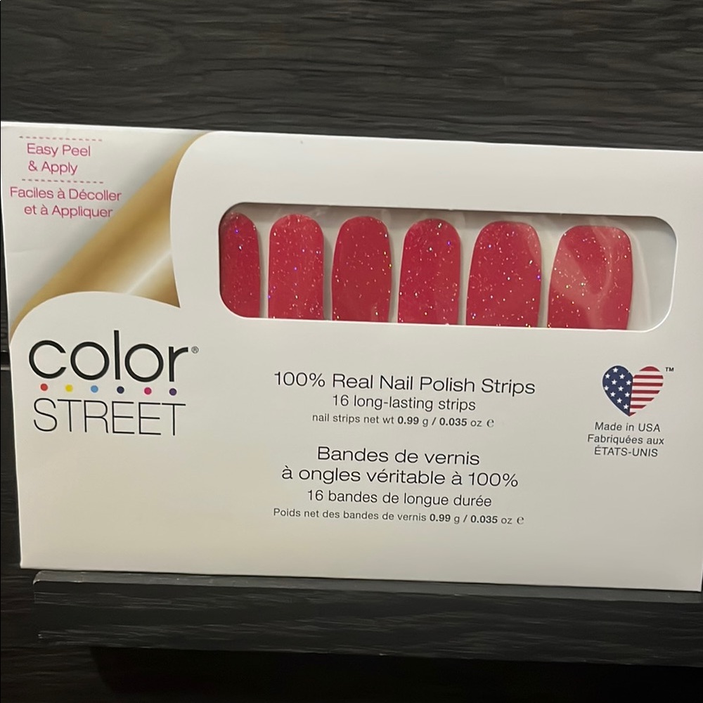 Color Street Sparkling Red Nail Strips Cherry Float